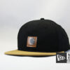 кепка snapback Carhartt черно-коричневая с кожаным логотипом