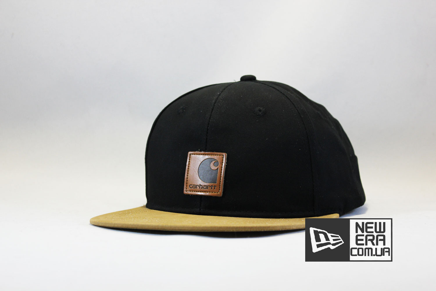кепка snapback Carhartt черно-коричневая с кожаным логотипом кепка snapback Carhartt черно-коричневая с кожаным логотипом