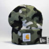 двойная теплая шапка beanie carhartt зеленая военая милитари military