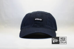 закругленный круглый козырек кепка бейсболка stussy синяя черный логотип