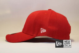 круглый закругленный козырек кепка бейсболка LA LOS ANGELES NEW ERA RED красная купить