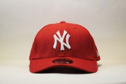 белый логотип янкис кепка бейсболка yankees new era круглый козырек красная белый логотип